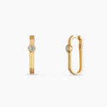 Dune Oblong Silver Hoops