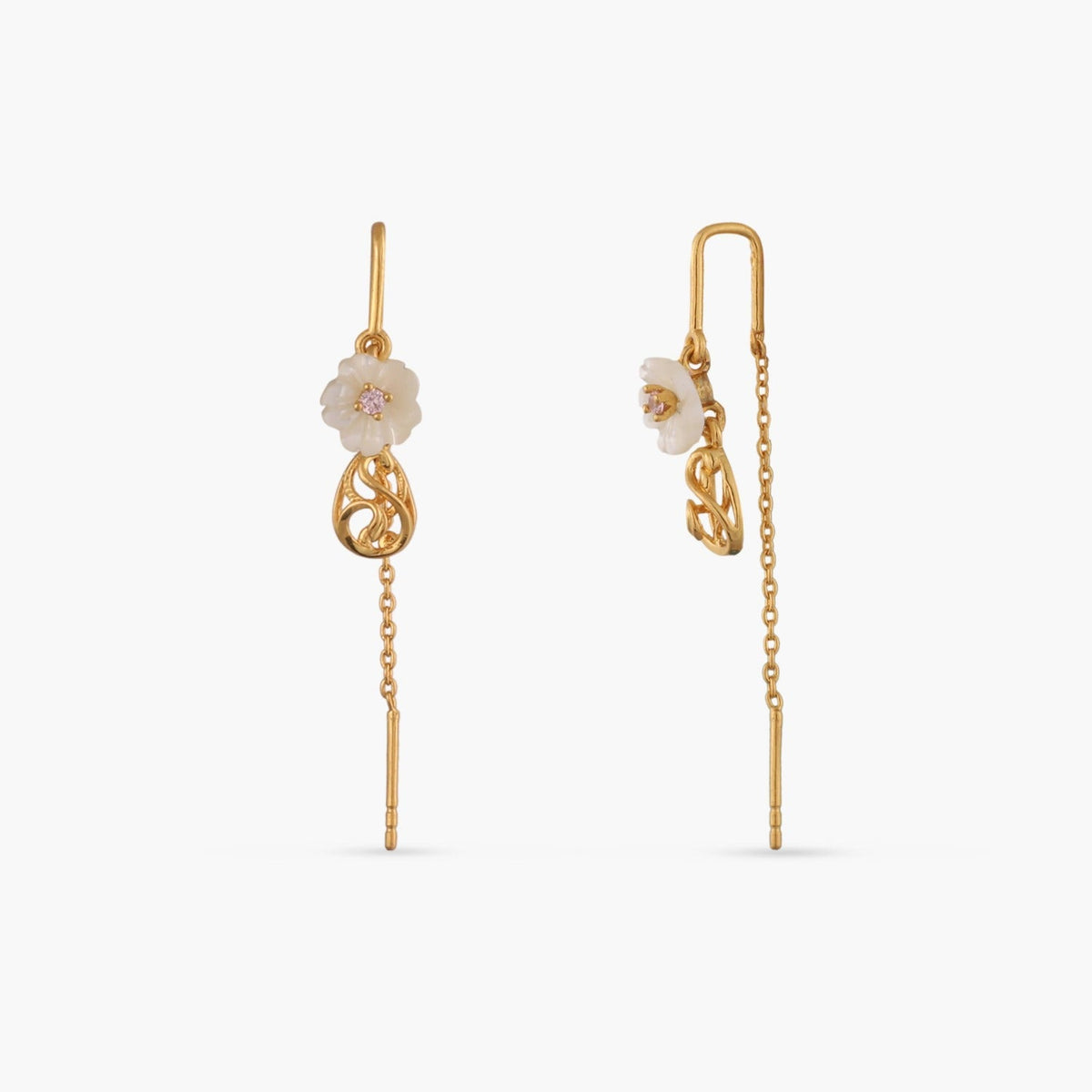 Earrings Blossom Veil Silver Threader Earrings