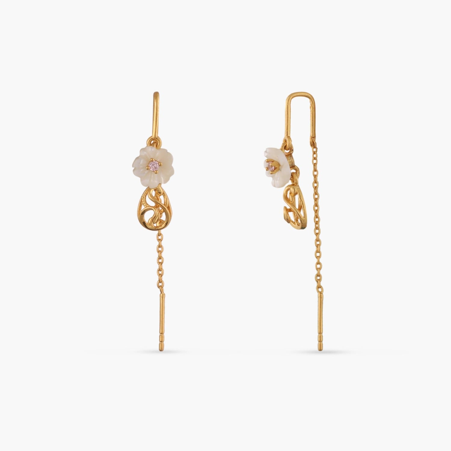 Discover Blossom Veil Silver Threader Earrings | Paksha
