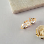 Finger Ring Blossom Veil Elegant  Silver Two Finger Ring