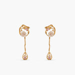 Blossom Veil Chain Elegance Silver Drop Earrings