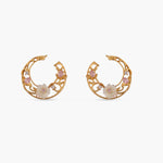 Earrings Blossom Veil Silver Front and Back Hoop Earrings