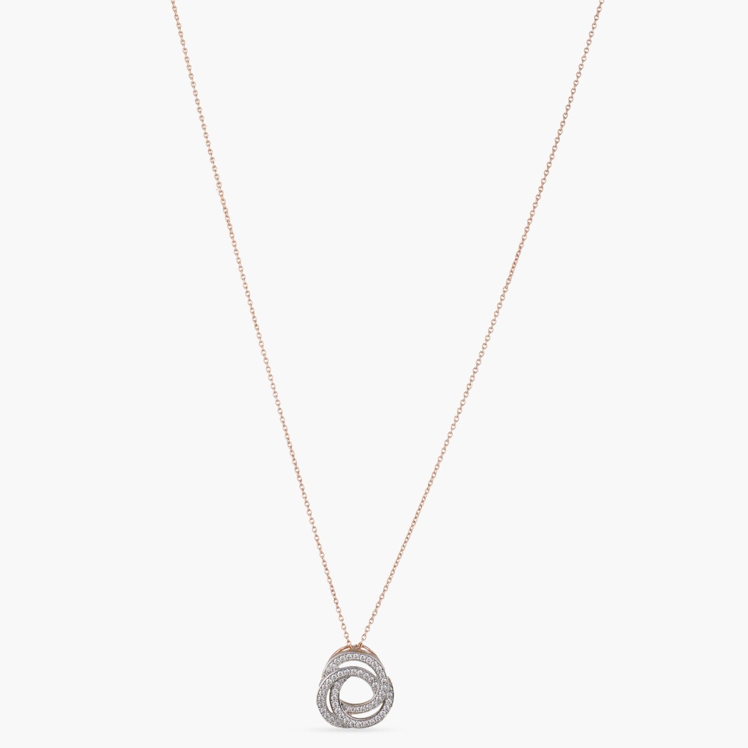 Love Knot CZ Silver Pendant Necklace