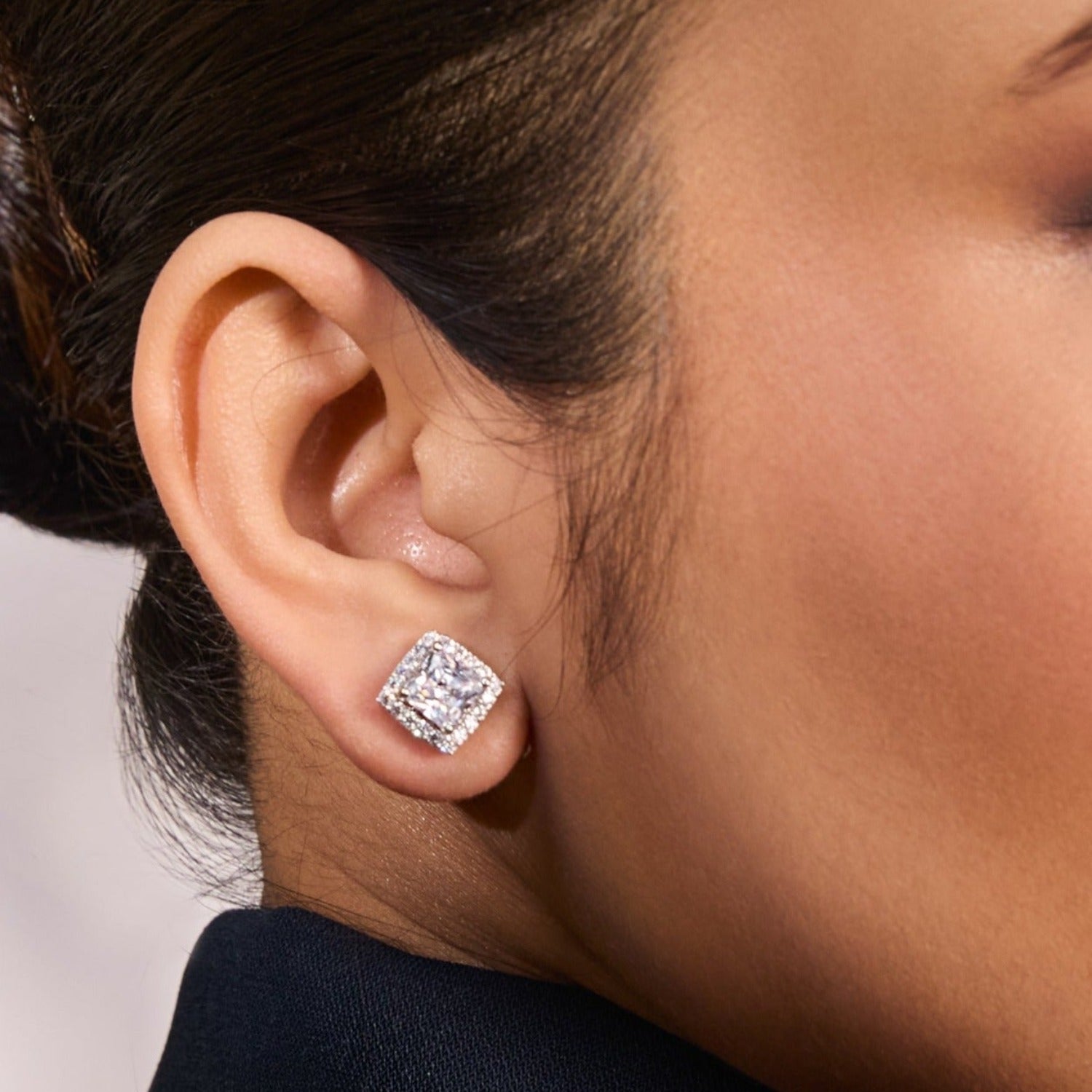 Princess cut diamond earring jackets hotsell