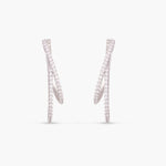 Earrings Crossover Sparkle CZ Silver Hoop Earrings