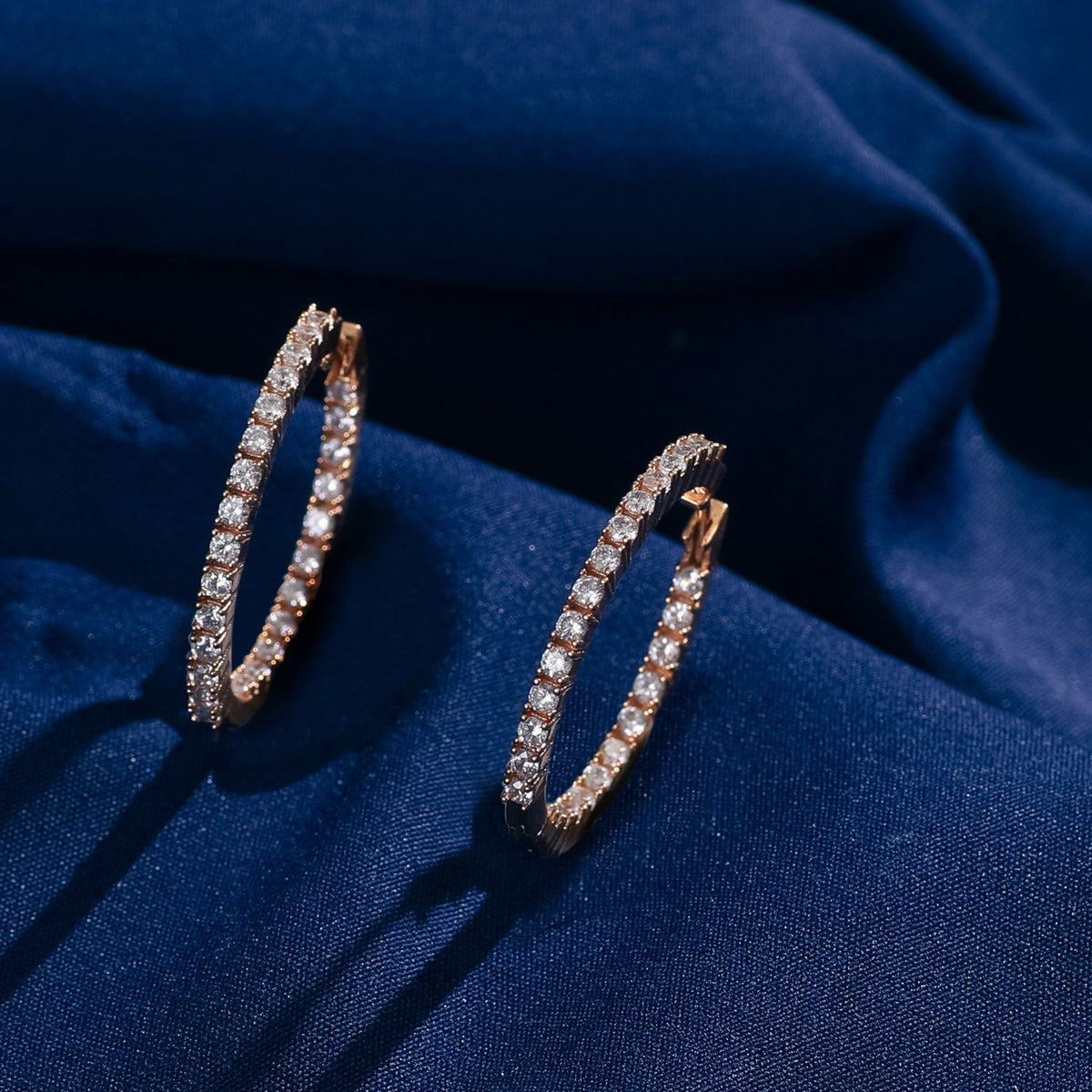 Aurora Arc CZ Silver Hoop Earrings