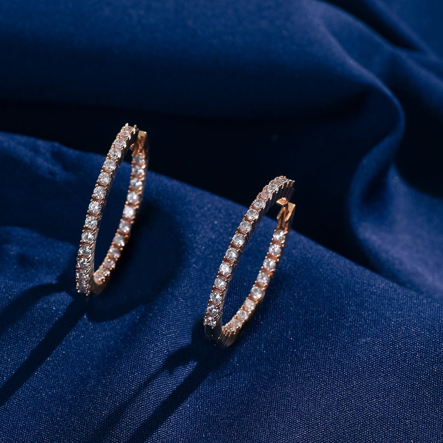 Aurora Arc CZ Silver Hoop Earrings