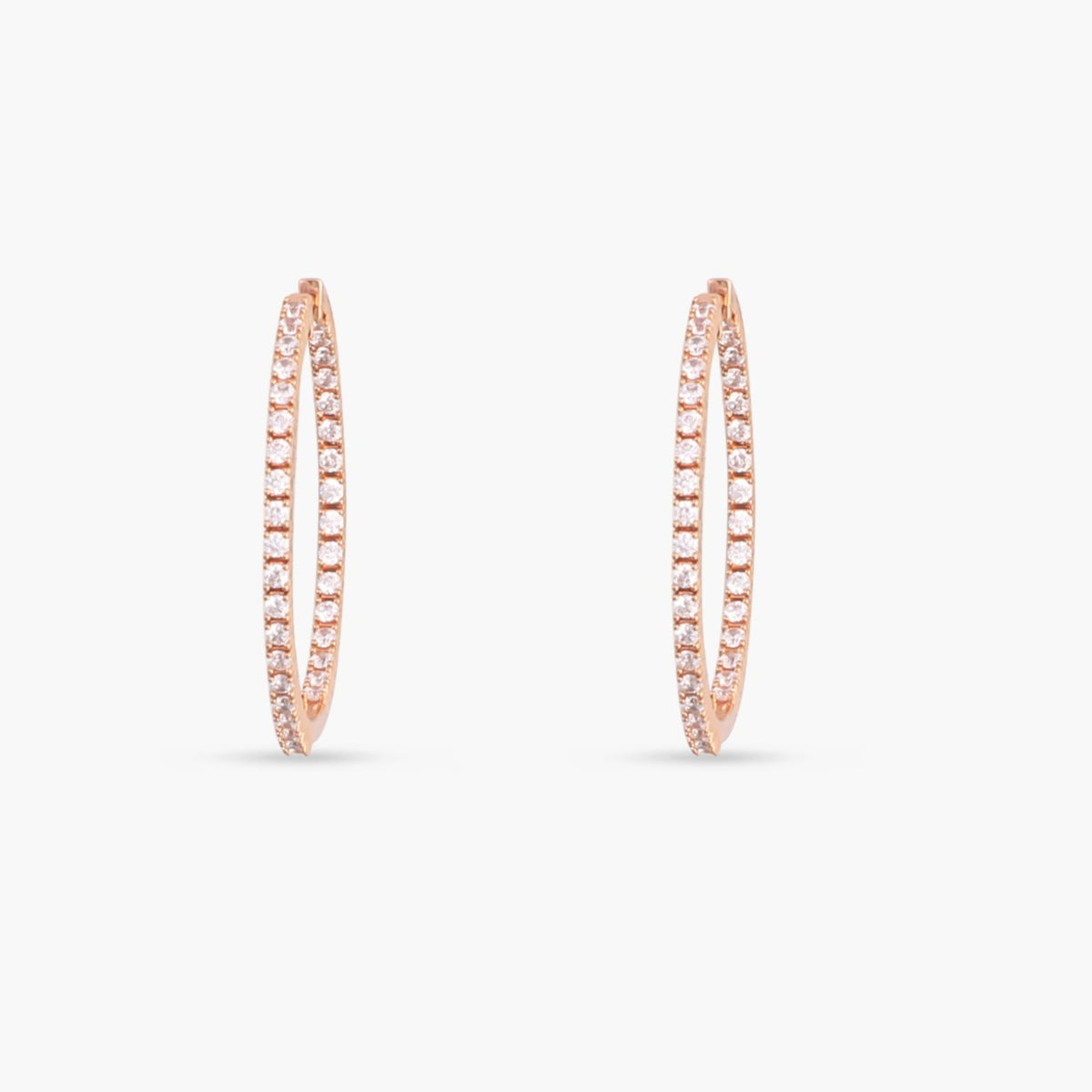 Sleek Spark CZ Silver Hoop Earrings