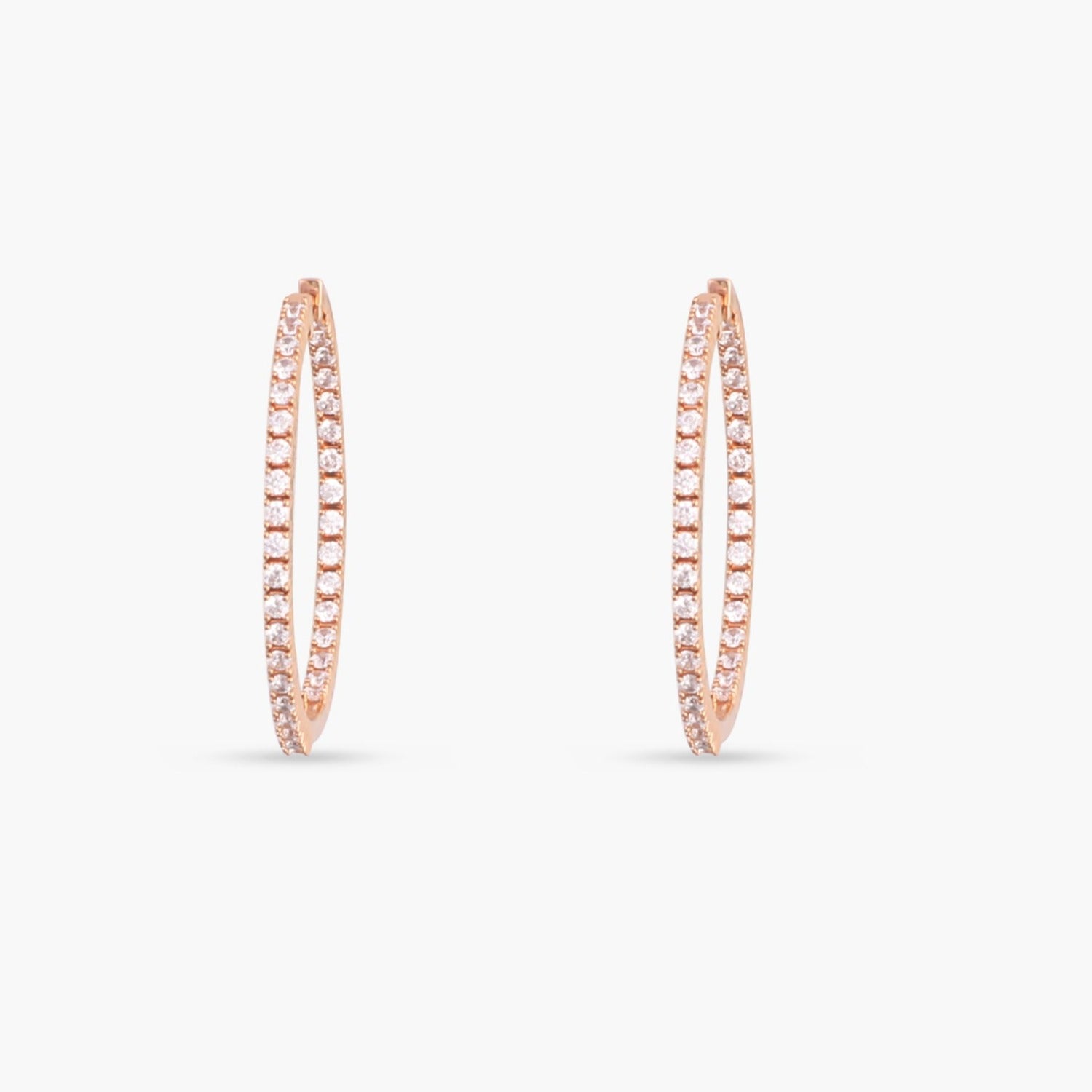 Sleek Spark CZ Silver Hoop Earrings