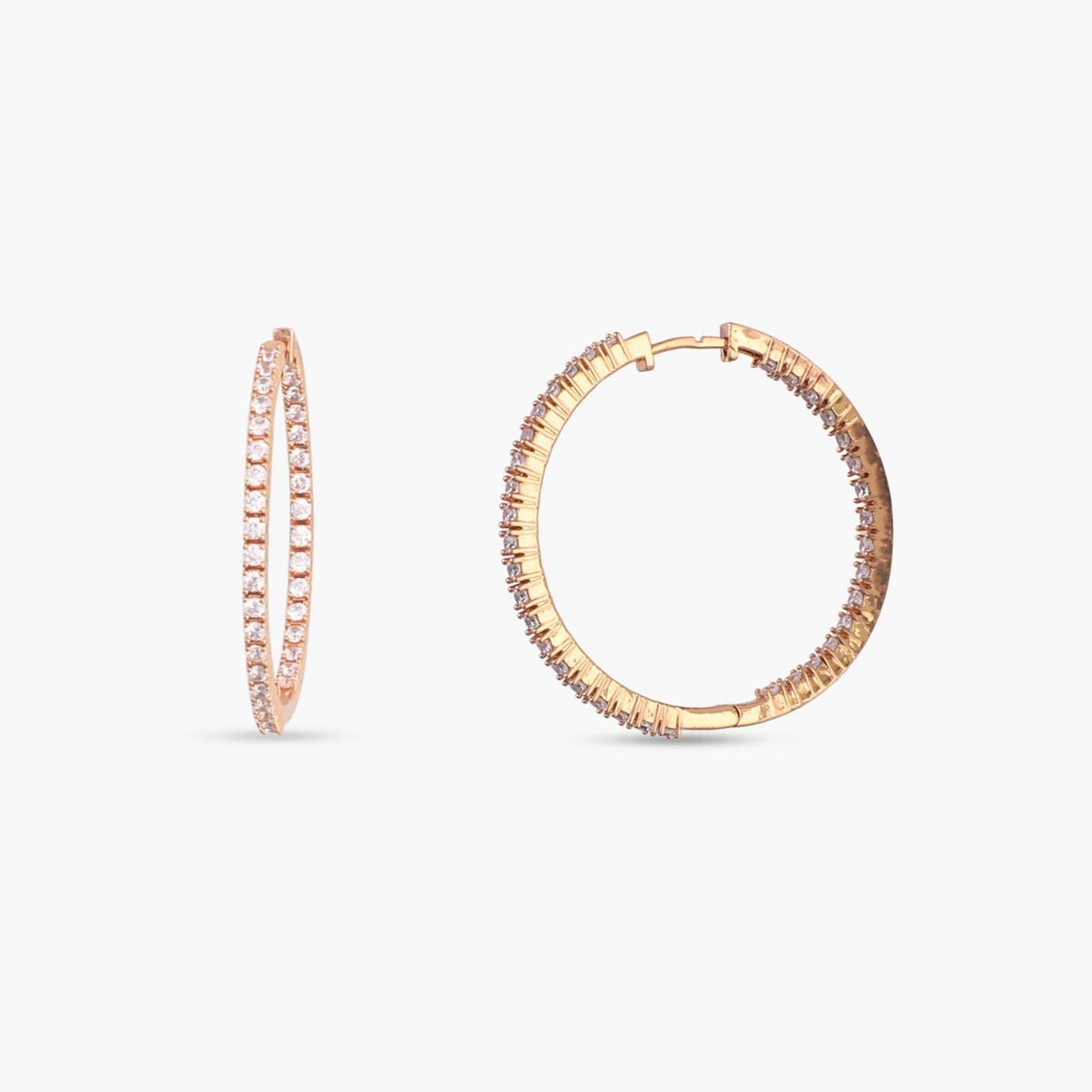 Earrings Sleek Spark CZ Silver Hoop Earrings