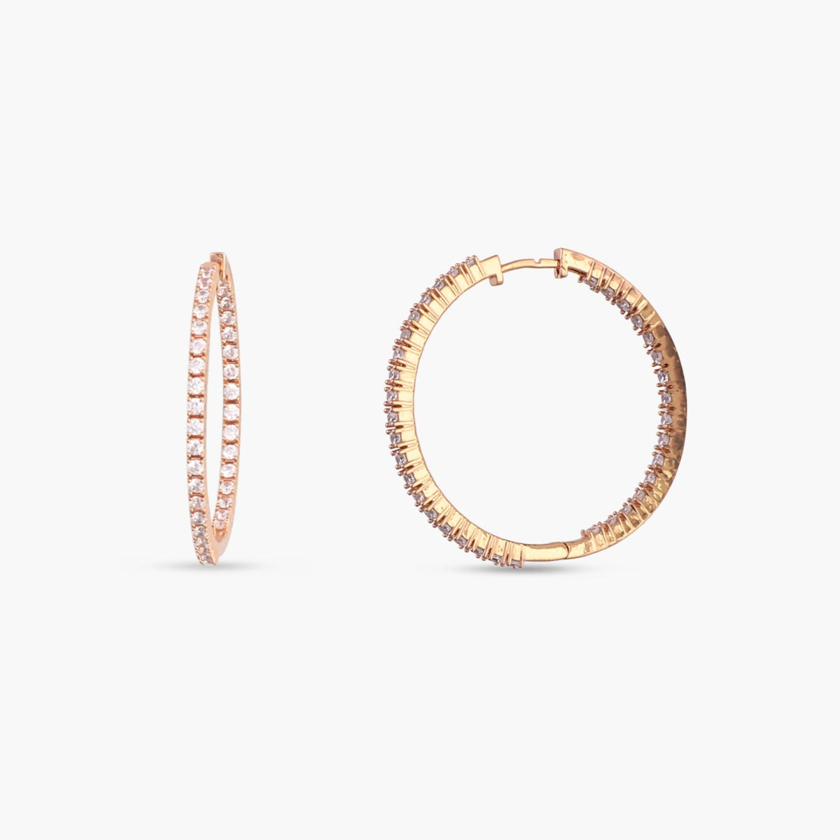 Sleek Spark CZ Silver Hoop Earrings