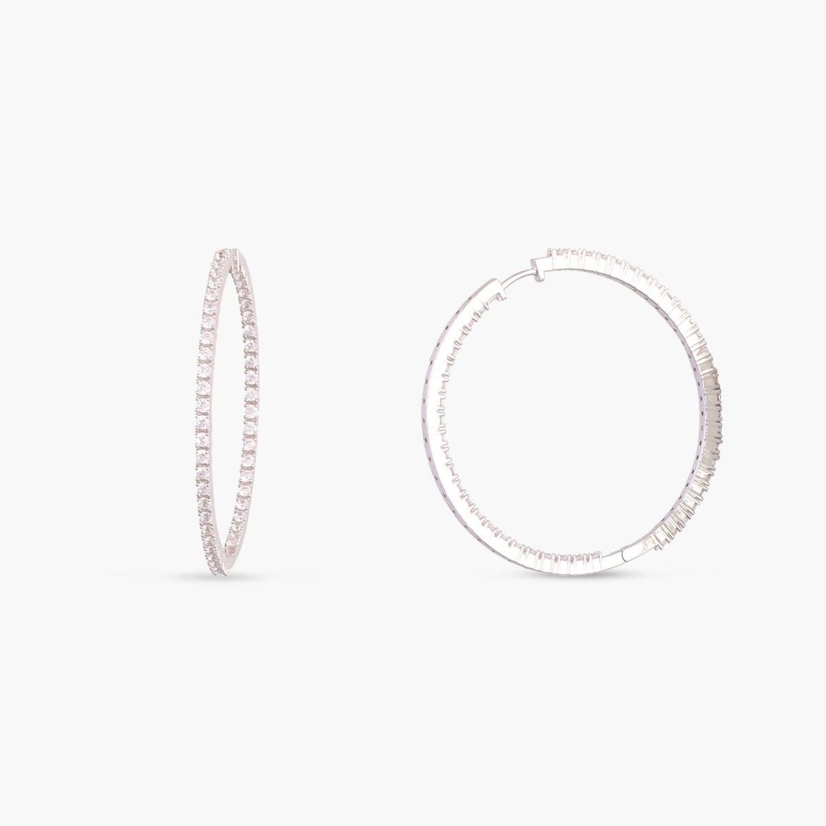 Earrings Radiant Row CZ Silver Hoops