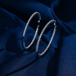 Earrings Radiant Row CZ Silver Hoops