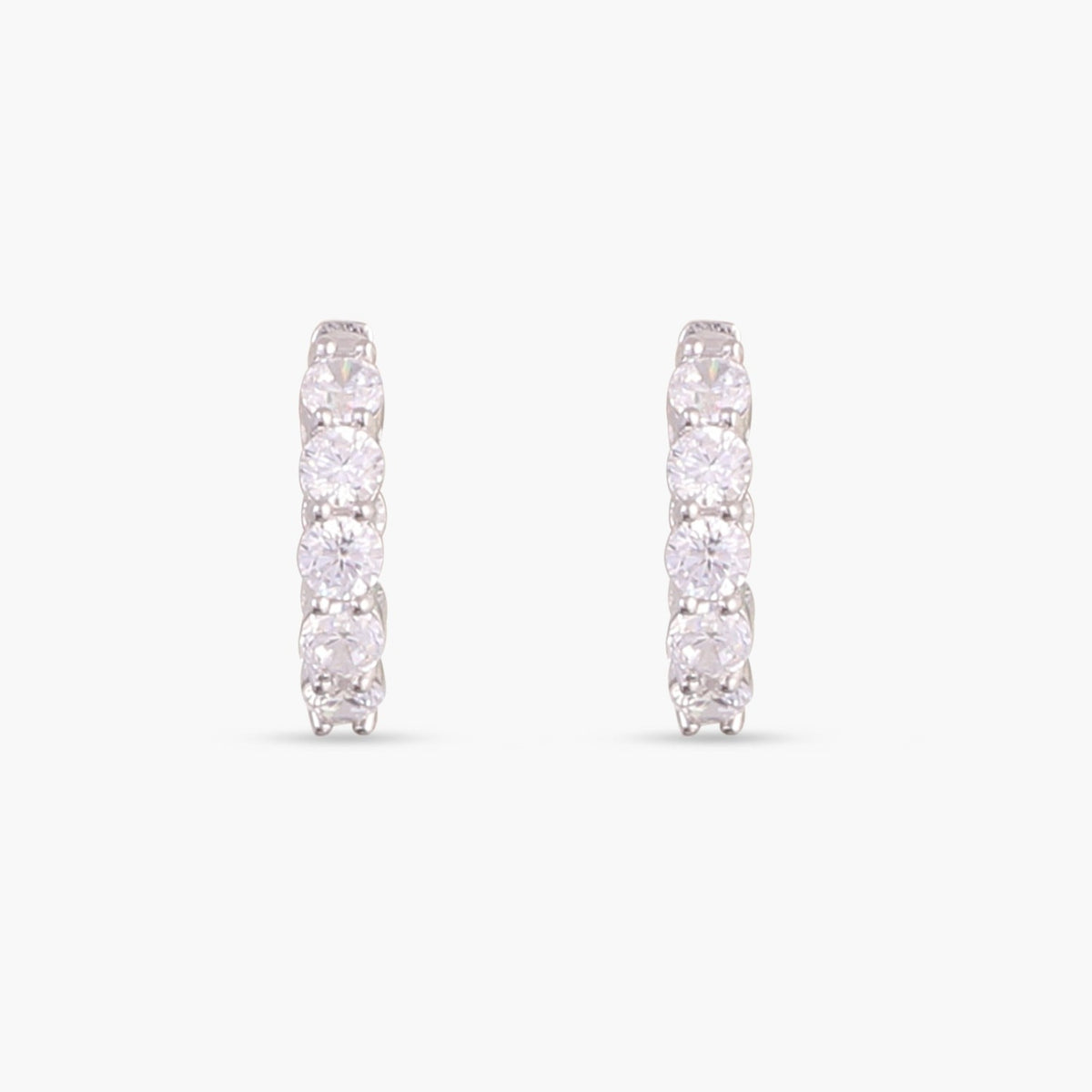 Cosmic brilliance CZ Silver Hoops