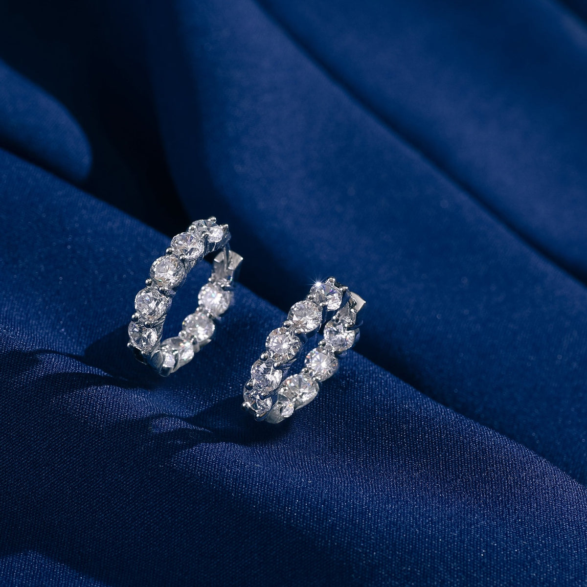 Cosmic brilliance CZ Silver Hoops