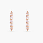 Earrings CZ Crescent Silver Hoop Earrings