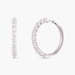 Earrings CZ Adorned Silver Hoop Earrings