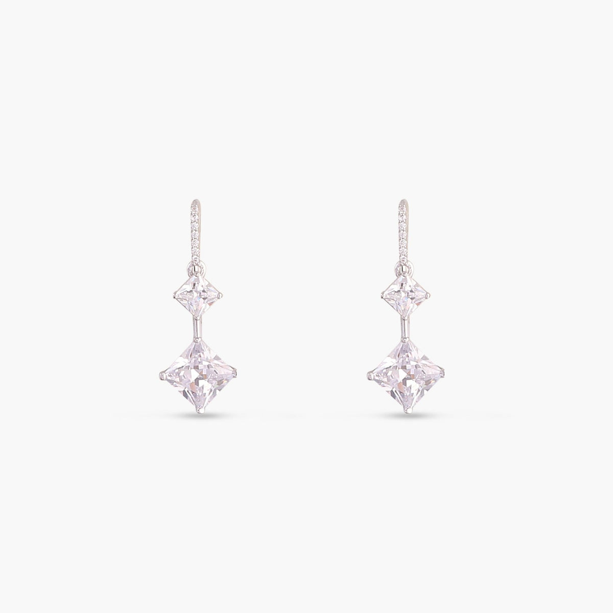 Classic Princess cut CZ Drop Earrings