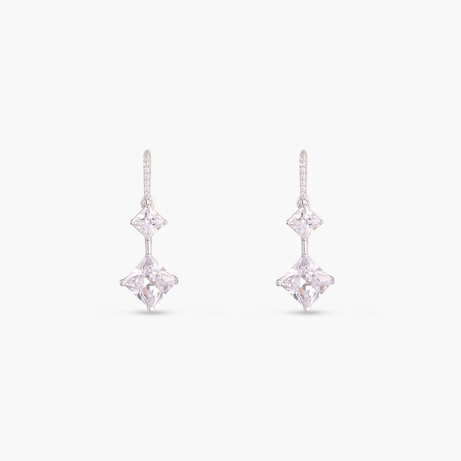 Earrings Classic Princess cut CZ Drop Earrings