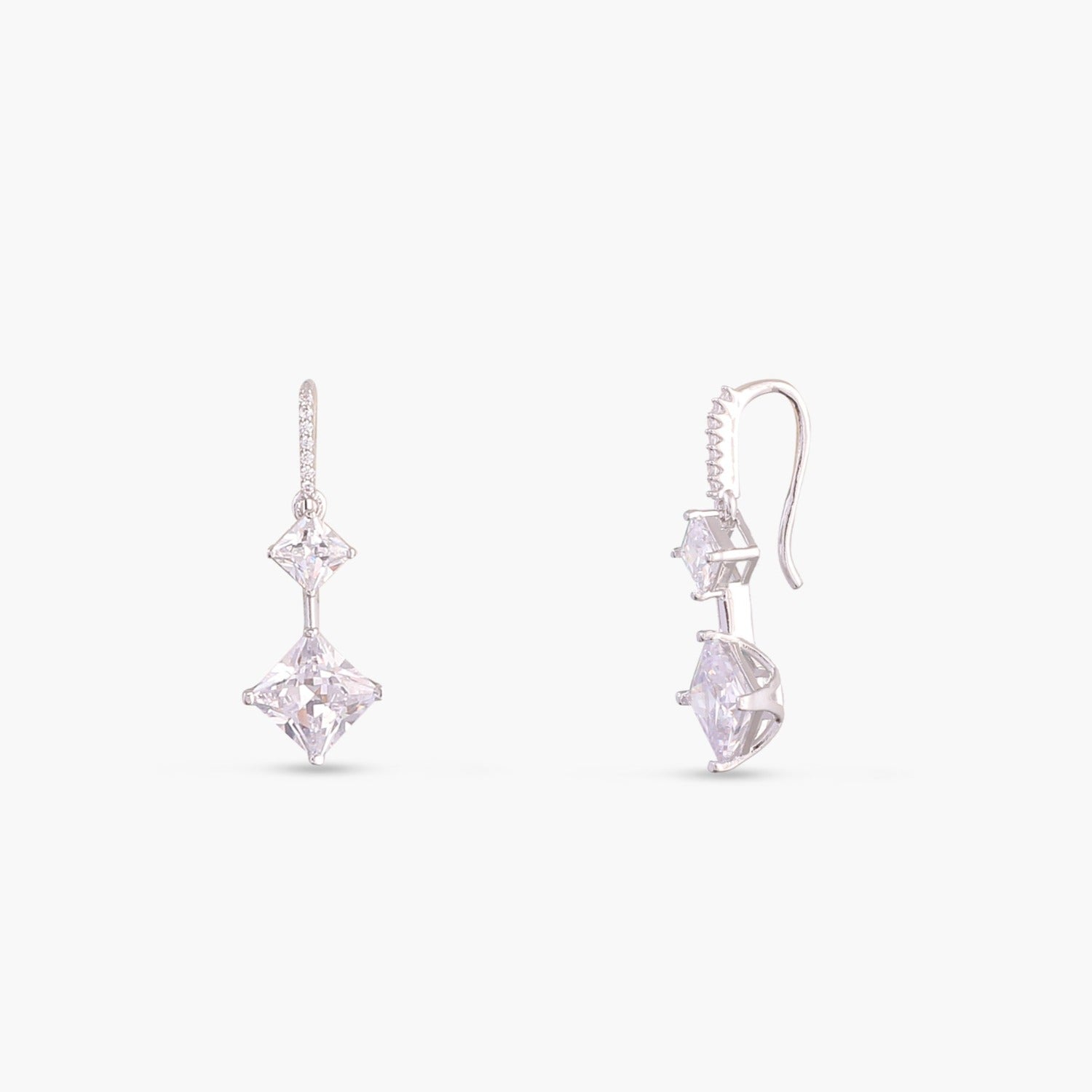 Classic Princess cut CZ Drop Earrings