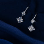 Earrings Classic Princess cut CZ Drop Earrings