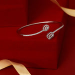 Duet Open CZ Silver Bracelet