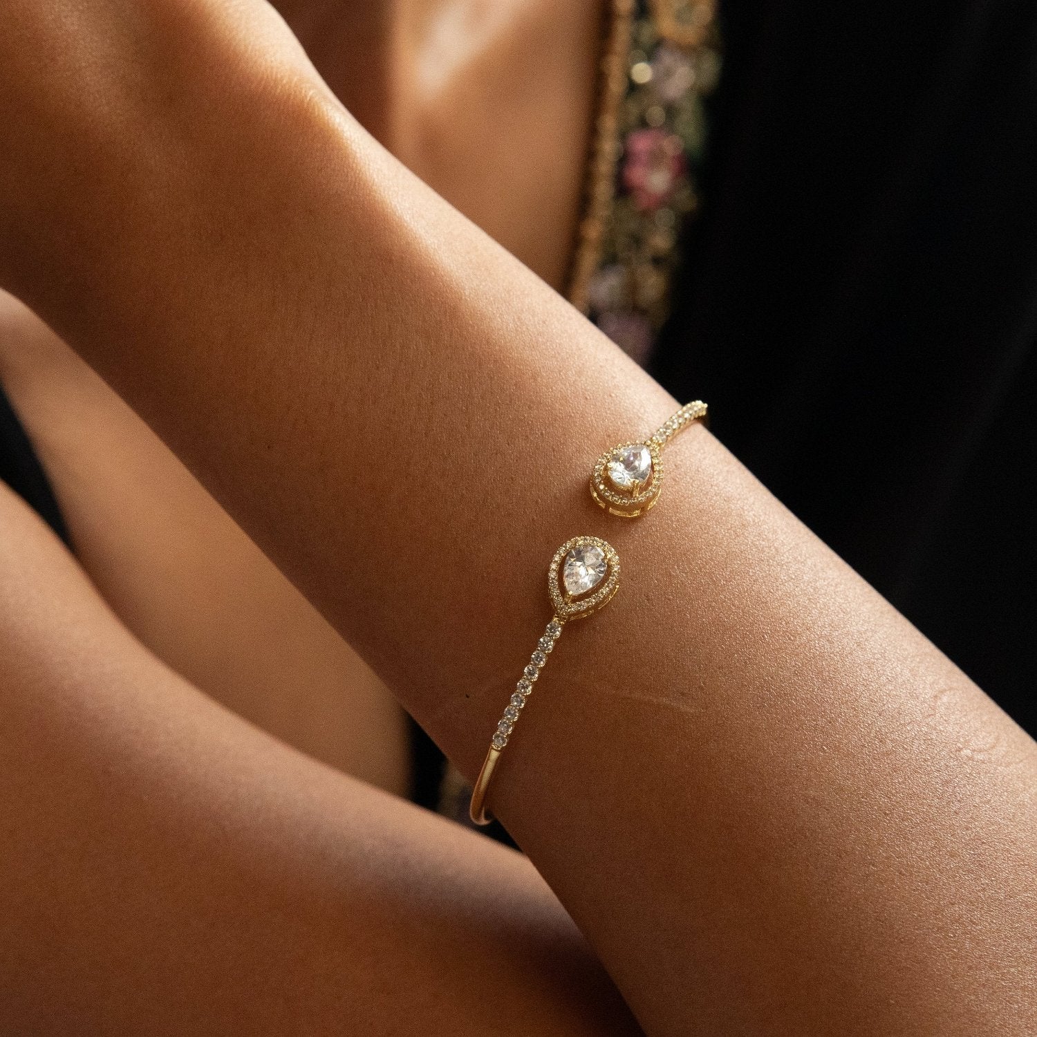 Solara CZ Gold Plated Silver Bracelet