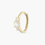 Finger Ring Triad CZ Gold Plated Silver Ring