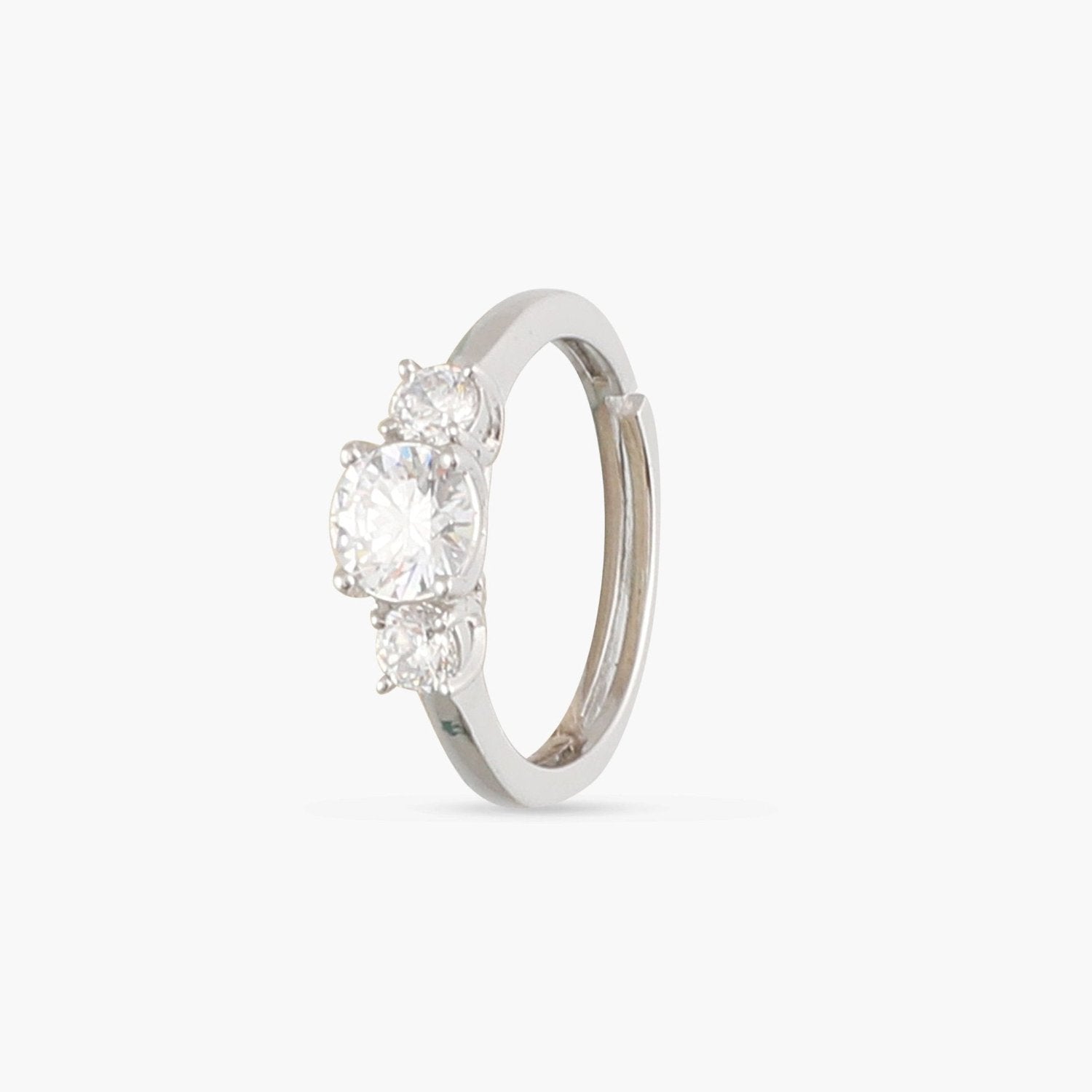 Triad CZ Silver Ring