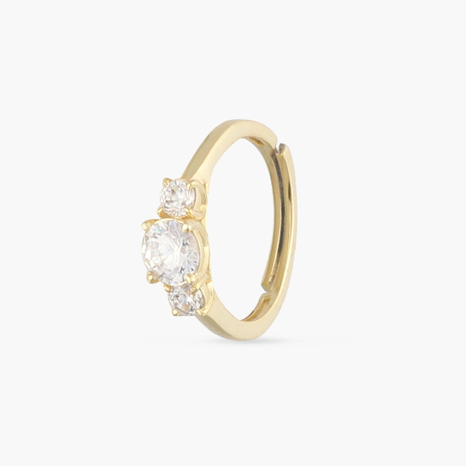 Triad CZ Gold Plated Silver Ring