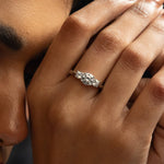 Finger Ring Triad CZ Silver Ring