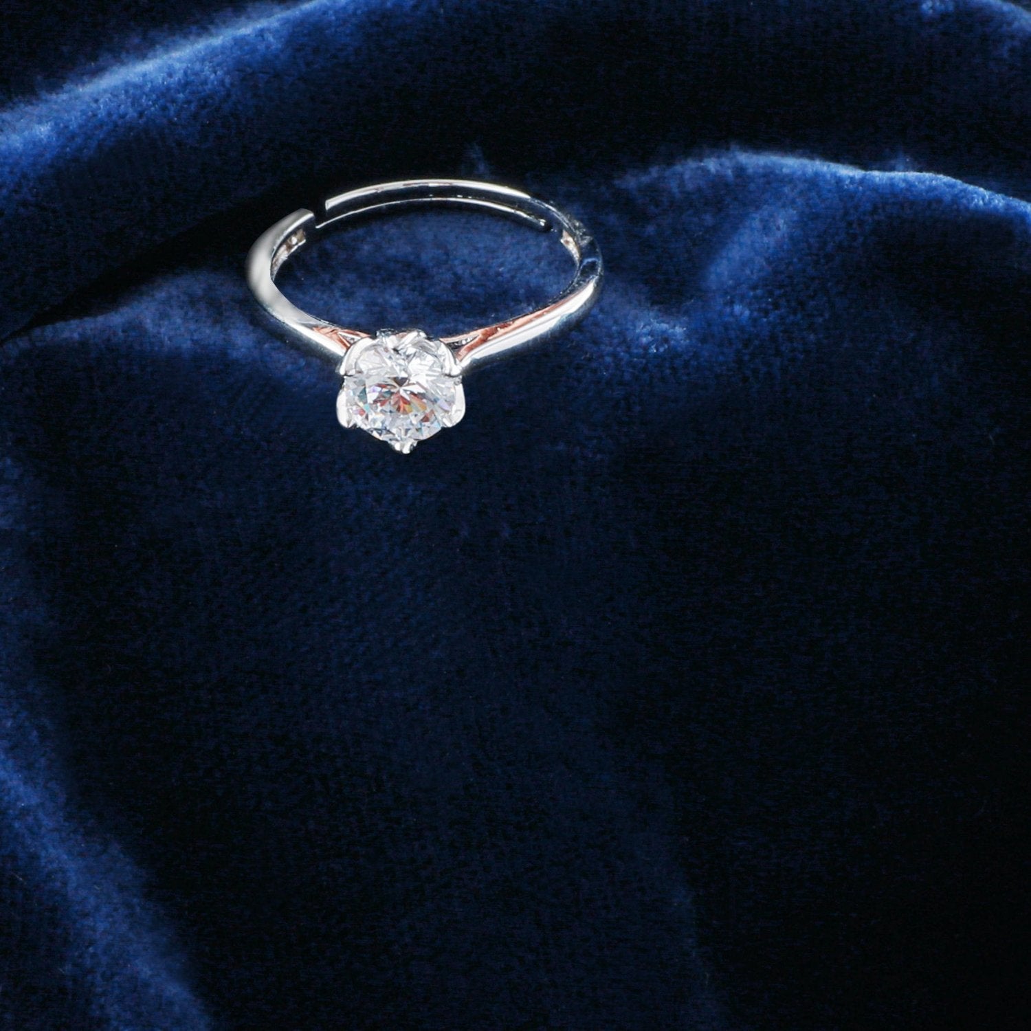 Finger Ring Flora CZ Silver Ring