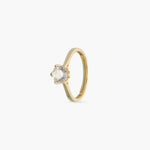 Finger Ring Flora CZ Gold Plated Silver Ring