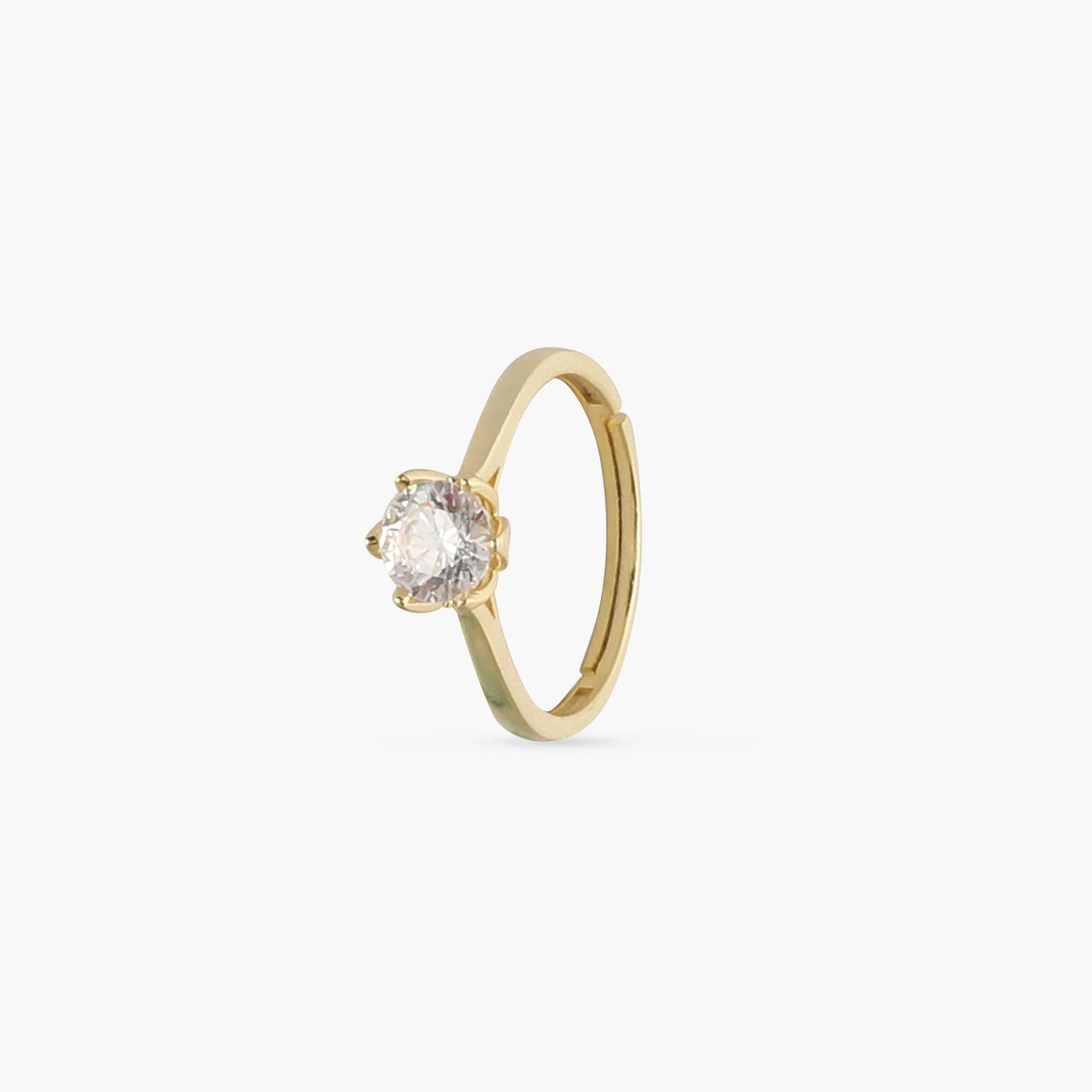 Finger Ring Flora CZ Gold Plated Silver Ring