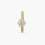 Finger Ring Flora CZ Gold Plated Silver Ring