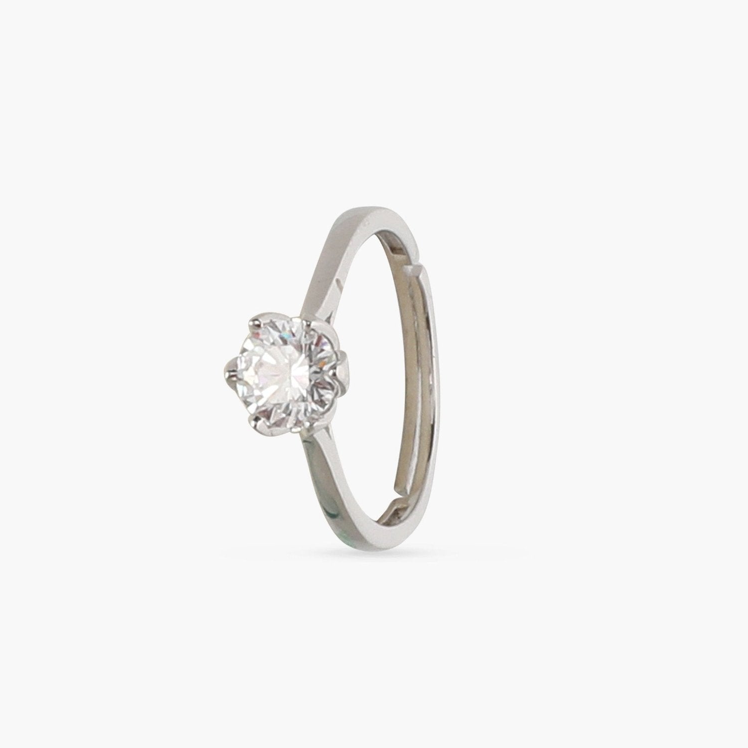 Flora CZ Silver Ring