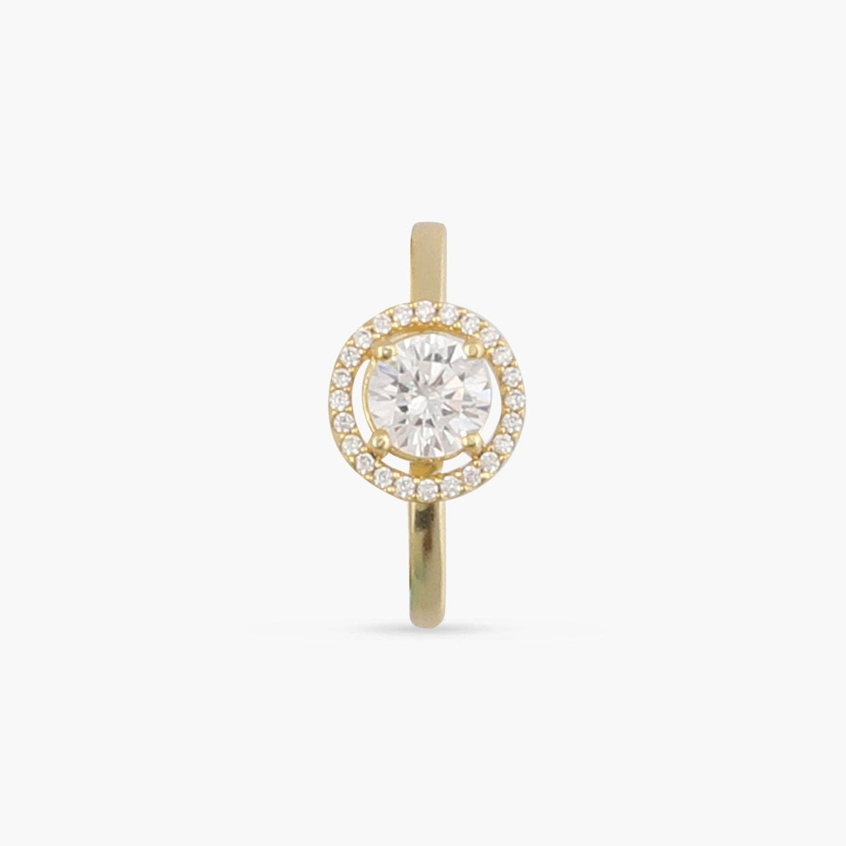 Ovaline CZ Gold Plated Silver Ring