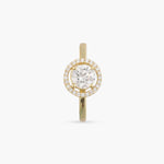 Finger Ring Ovaline CZ Gold Plated Silver Ring