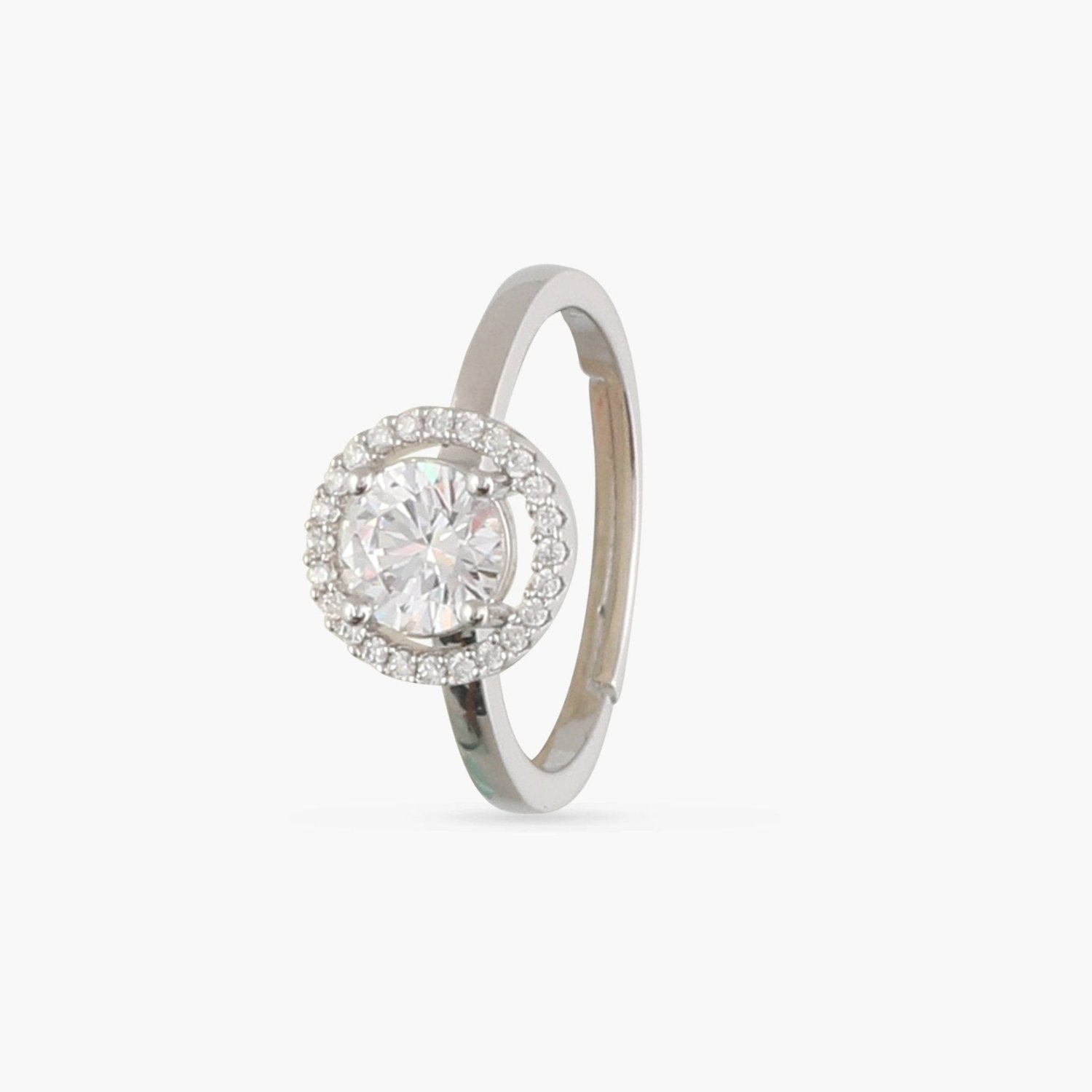 Ovaline CZ Silver Ring