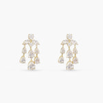 Earrings Aurelia CZ Gold Plated Silver Chandelier Earrings