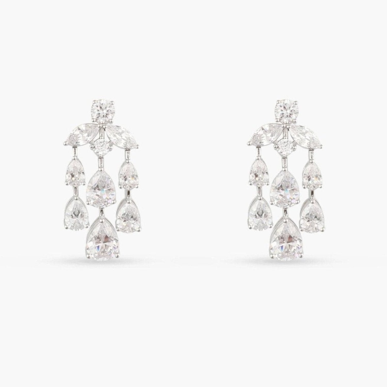 Earrings Aurelia CZ Silver Chandelier Earrings
