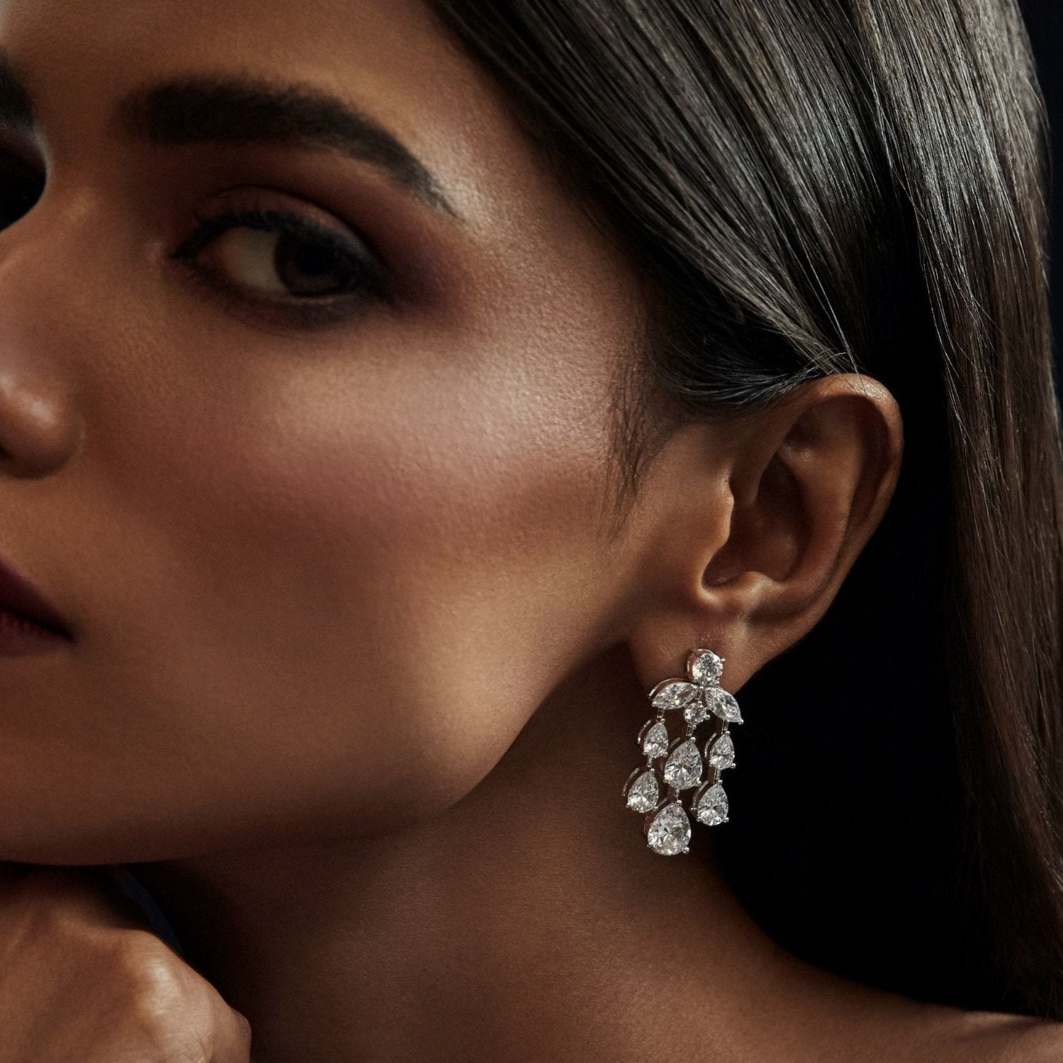 Earrings Aurelia CZ Silver Chandelier Earrings