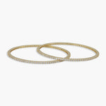 Bangles Minimalist Gold Plated CZ Silver Bangles
