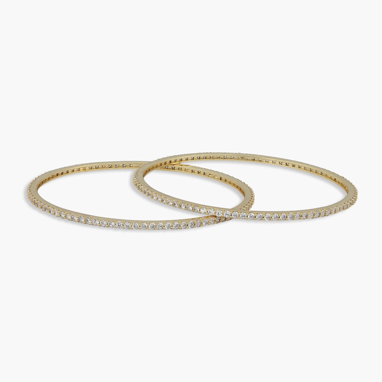 Bangles Minimalist Gold Plated CZ Silver Bangles