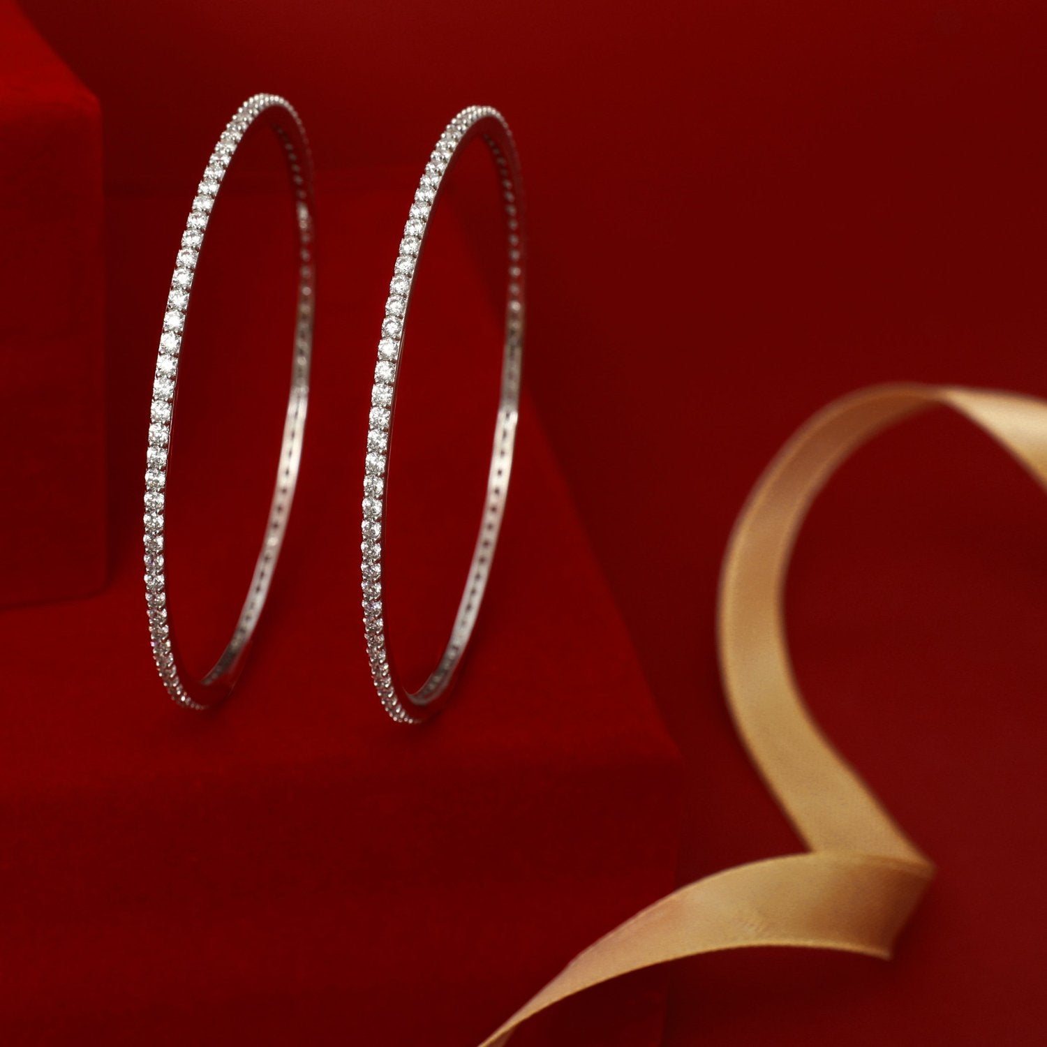 Bangles Minimalist CZ Silver Bangles