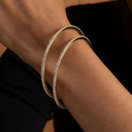 Bangles Minimalist Gold Plated CZ Silver Bangles