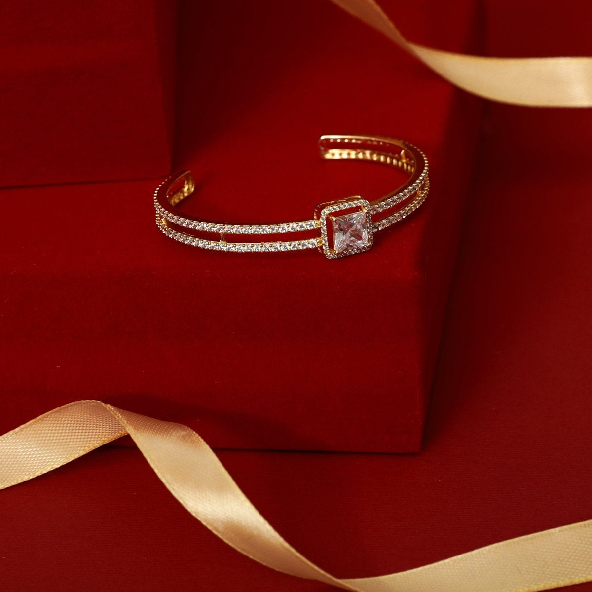 Bracelet Grandeur Layered Gold Plated CZ Silver Bracelet