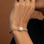 Bracelet Grandeur Layered Gold Plated CZ Silver Bracelet