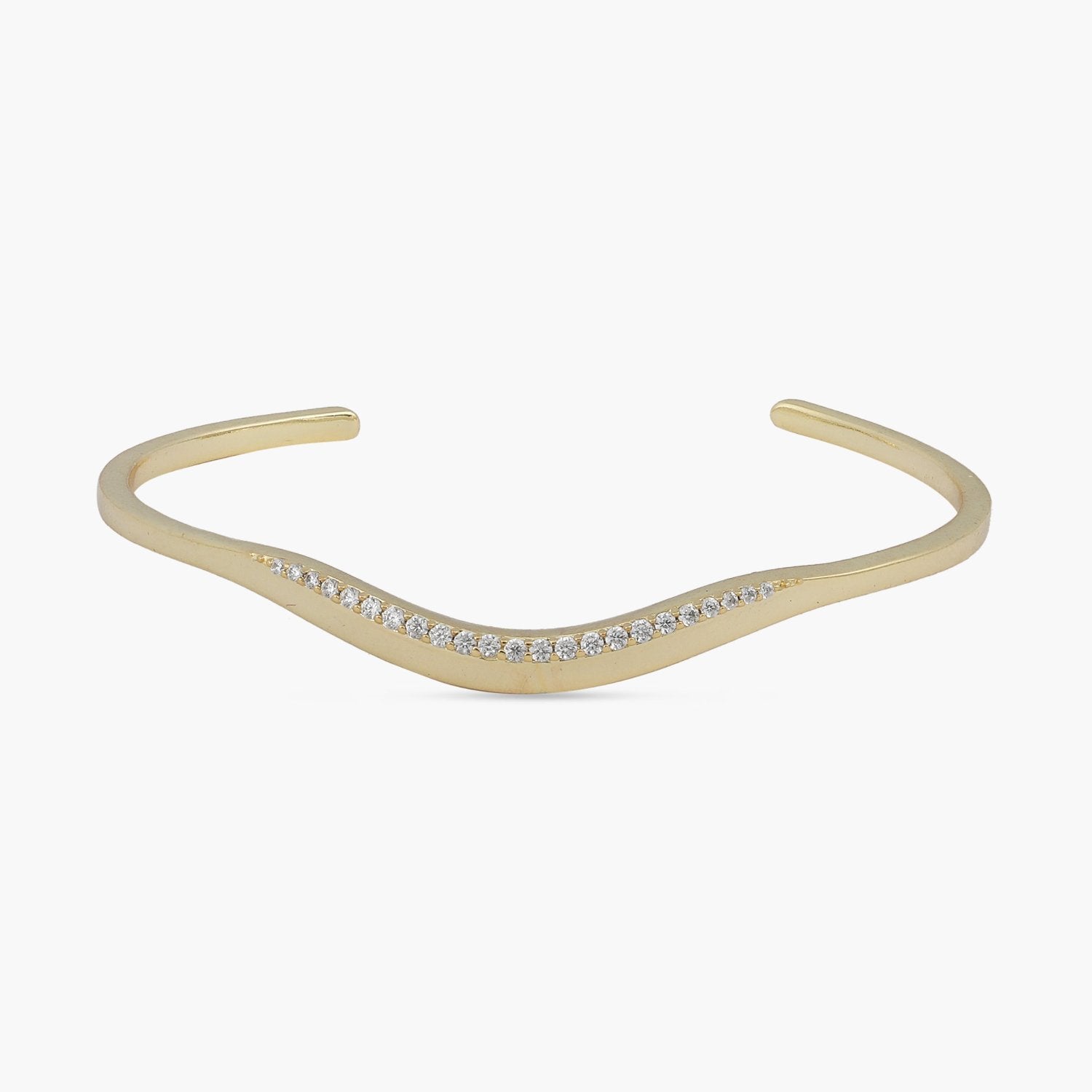 Bracelet Waves of Elegance Gold Plated CZ Silver Bracelet