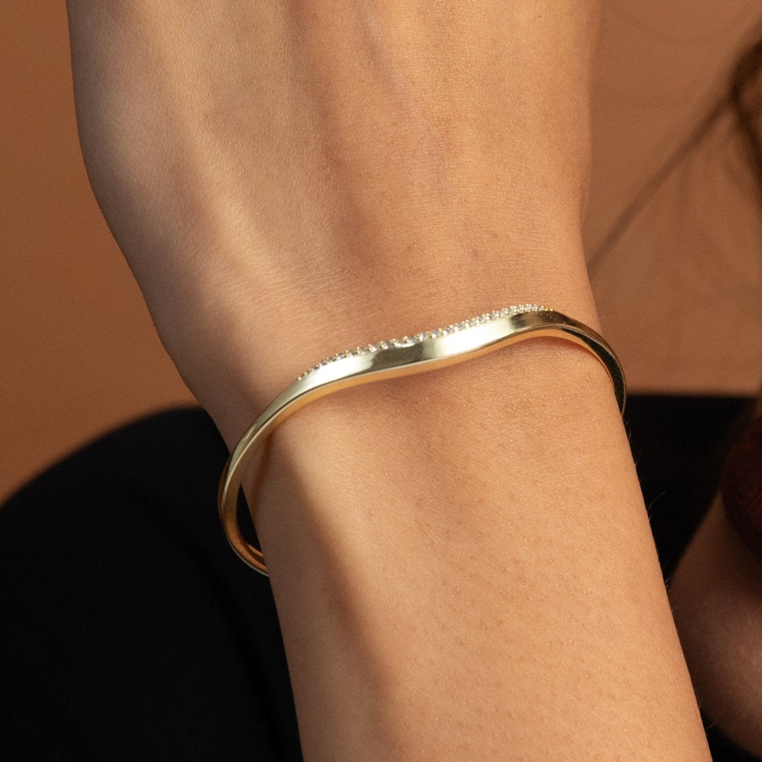 Bracelet Waves of Elegance Gold Plated CZ Silver Bracelet